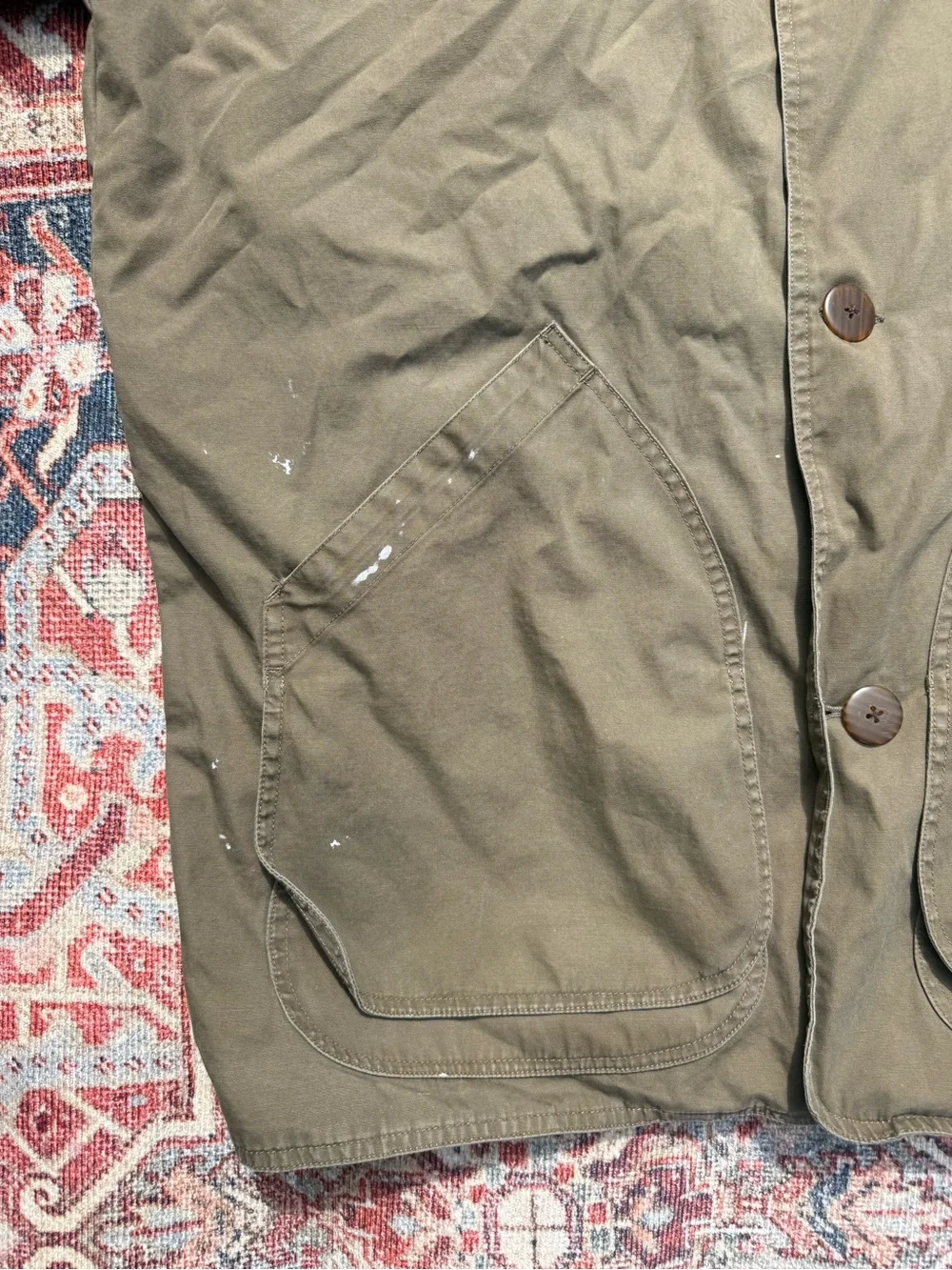 J. Crew Olive Khaki Field Jacket with Corduroy Collar